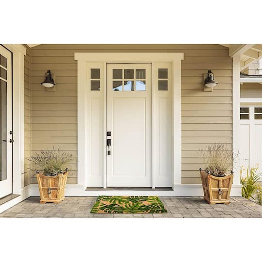 DII® J&M Palm Leaves Vinyl Back Coir Doormat